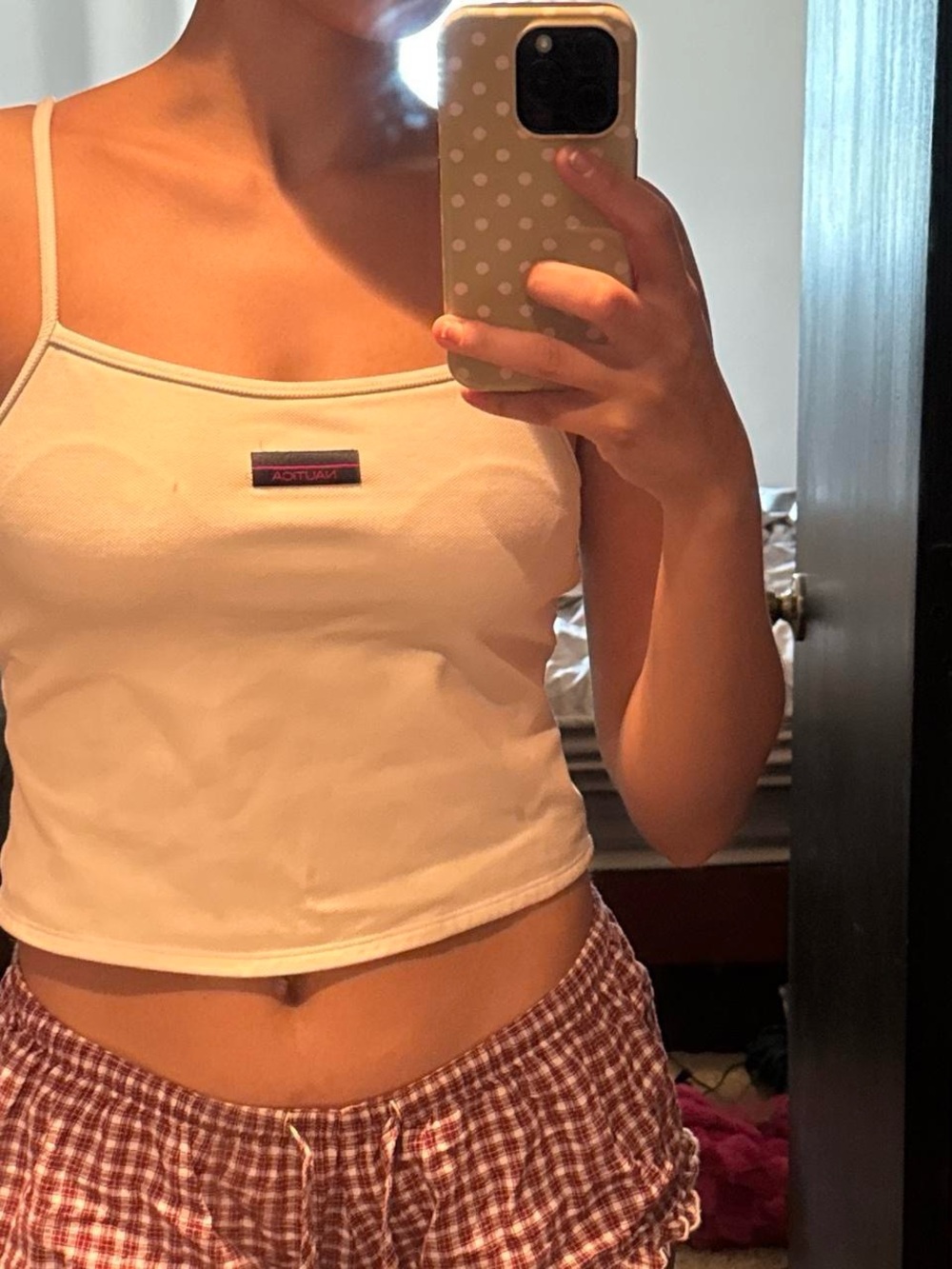Nautica White Spaghetti Strap Crop Camisole